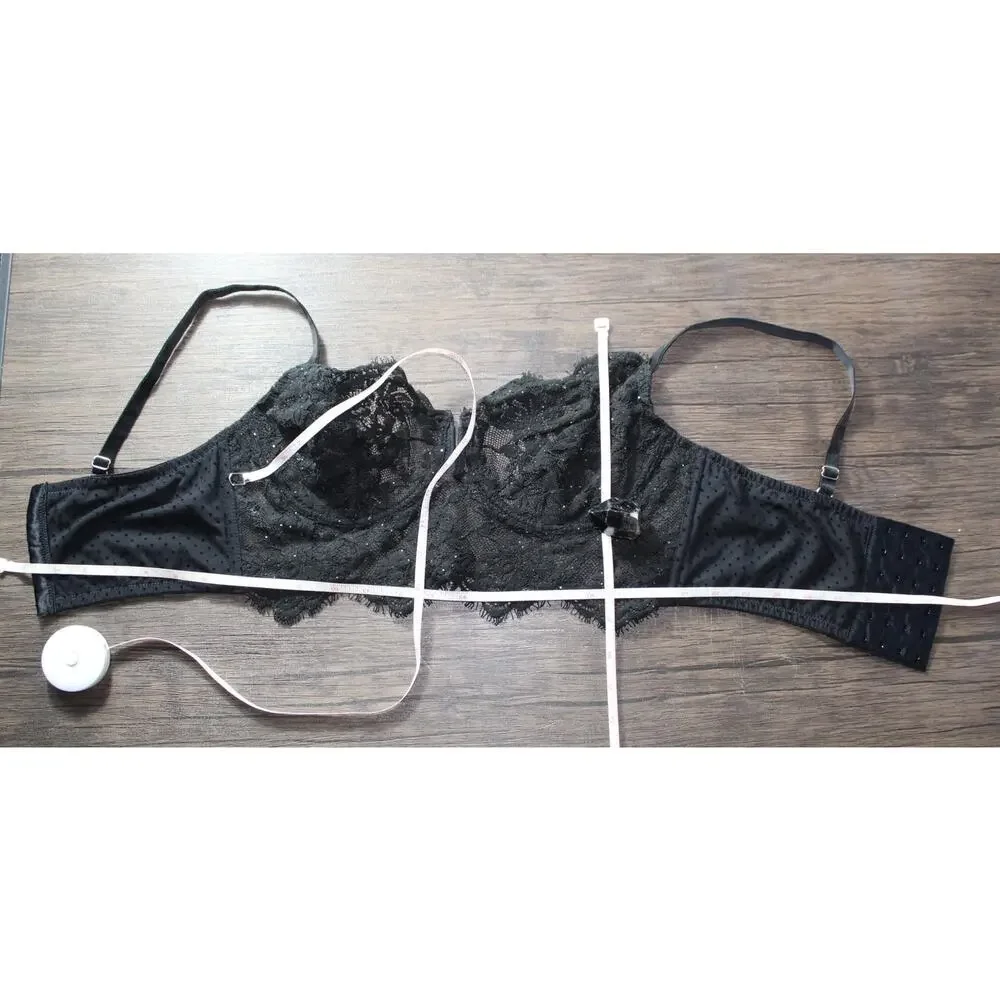 Intimissimi Lace Bra Sparkle Sequin Wide Brand Bustier Plunge V-neck 30C - Picture 6 of 10